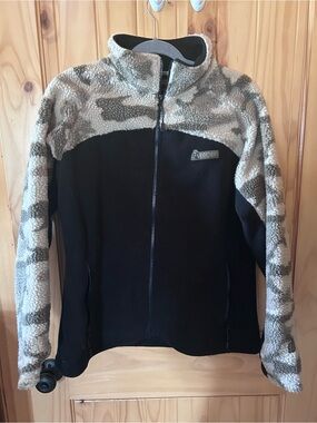 Rocky Black Jacket with Cream Camo Sherpa Accents